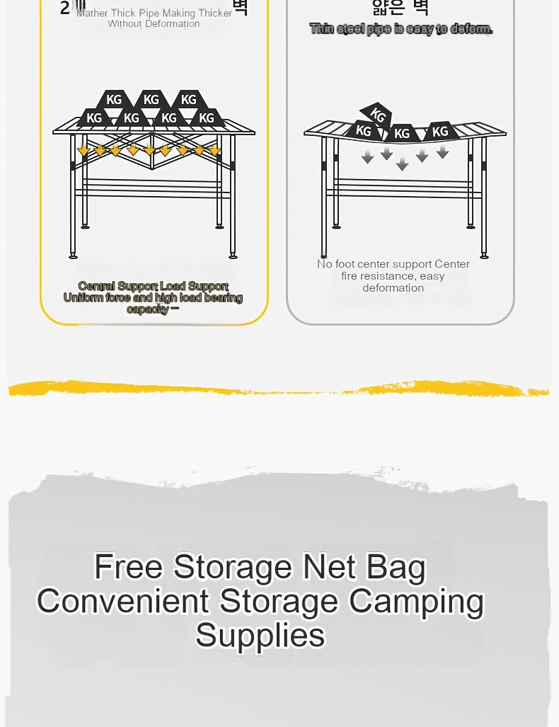 Foldable Roll-Up Camping Picnic Table with Carry Bag | Portable Outdoor Table for Camping Beach Backyard BBQ Parties Patios | Lightweight Compact Indoor Outdoor Table Black Large Plus Size