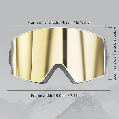 Magnetic Photochromic Ski Goggles OTG Helmet Compatible – 16-Point Magnetic Swap Lens, Triple-Layer Foam, Double Anti-Fog Dual-Layer PC 99.99% UV Protection for Men & Women, Includes Case & Bag