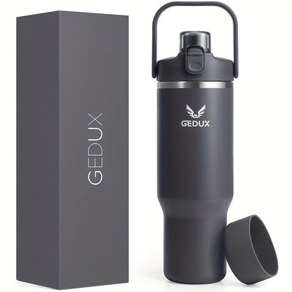 Insulated Water Bottle 32oz 40oz Stainless Steel Leak-Proof Sports Water Bottle with Handle Matte Finish Vacuum Thermos for Gym Hiking Camping Office Travel