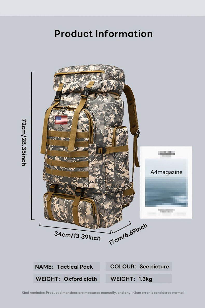 Tactical Backpack for Men & Women – Lightweight Packable Hiking Backpack 21L, Multi-Compartment Camping Rucksack with Adjustable Straps, Waterproof Outdoor Daypack for Camping, Trekking & Travel