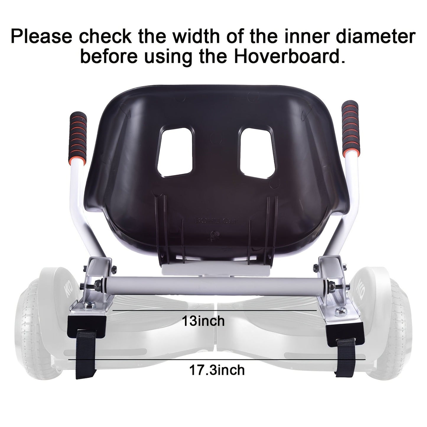 Hoverboard Go Kart Seat Attachment Kit for Kids 6.5"-10" Self Balancing Scooter Conversion Accessories with Off-Road Tires, Shock Absorber & Dual Footrests – Sturdy Metal Frame, Easy Install, Fun Ride