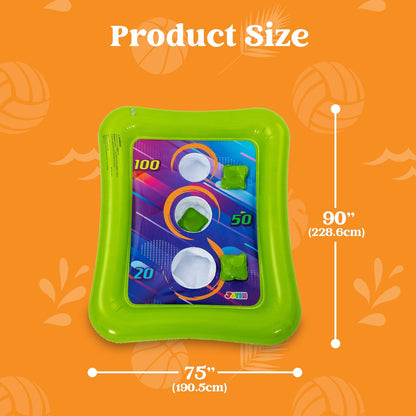 Inflatable Pool Toss Game Set – 2-in-1 Ring Toss & Cornhole Floating Swimming Pool Party Games for Kids & Adults