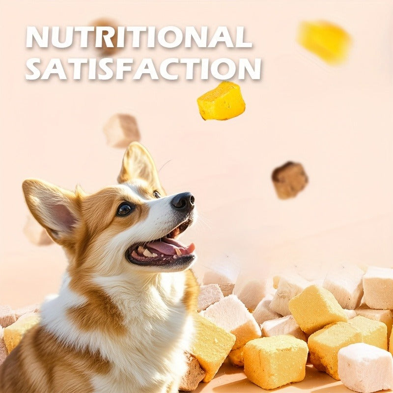Freeze-Dried Dog Treats 150g Triple Combo - Beef Liver, Chicken & Egg Yolk Grain-Free High Protein Crunchy Bites for Small Dogs, Puppies, Poodles & Bichons, Training Rewards