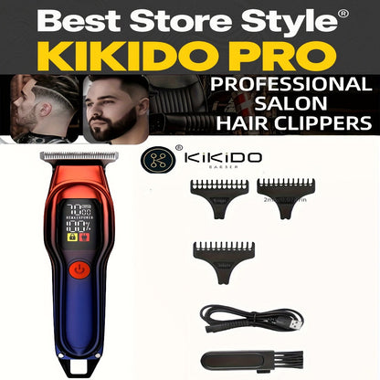 Electric Hair Clipper USB Rechargeable KK-A2 — Portable Trimmer with LED Display, 2-Speed Adjustable 0-100 RPM, Interchangeable Limit Comb, Fast Charging, Home & Travel Grooming for Men & Women