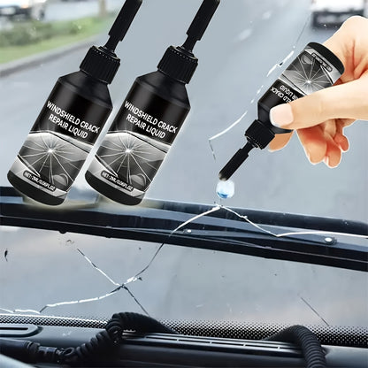 [Portable DIY Quick Fix] Windshield Repair Kit, 15-Minute Quick Fix, Nano Liquid Stops Spread, DIY And Save $250+. Works On Bullseye, Star Cracks, And Scratches. 2 Options-2-Pack Of Windshield Repair Fluid OR 2 Repair Fluids + 1 Suction Mount. Portable Bo