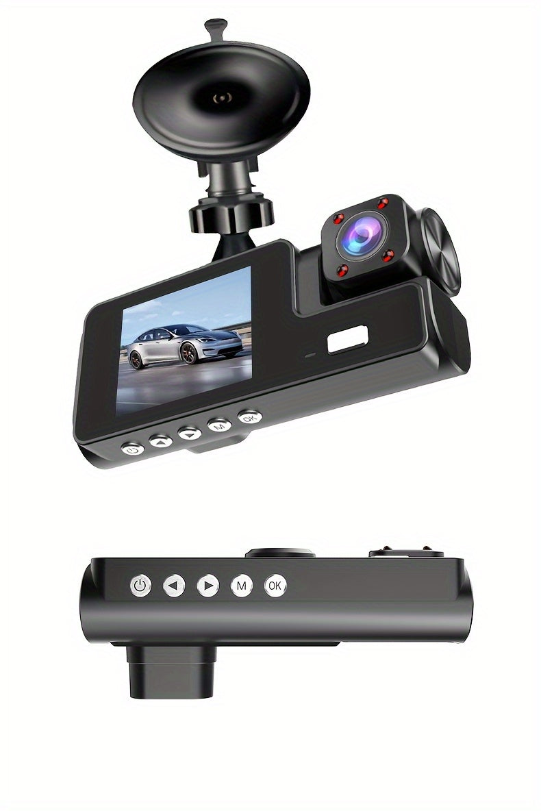 Front 4K And 4K Internal Plus 1080P Rear Free 32GB Memory Card, 3-Channel Driving Recorder, High-Definition Resolution, Ultra-Wide-Angle Reversing Vision, Real-Time Recording, with Airborne Black Box, High-Definition Night Vision, G Sensor
