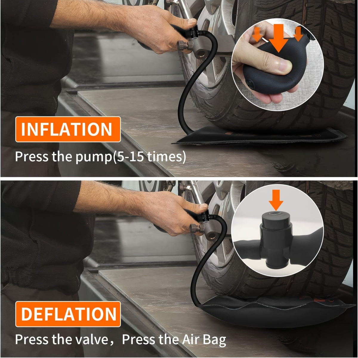Car repair airbag, air wedge bag pump, 3pcs of commercial inflatable air wedge bag tools, professional leveling kit and alignment tool, suitable for various work air wedge bags, rated 330 LB, 3 sizes