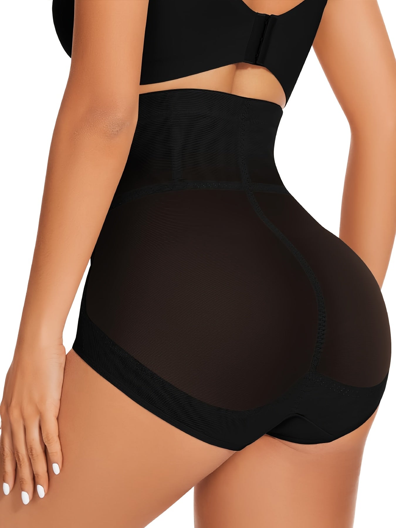 Women's High-Waist Shapewear Briefs - Butt Lift Plus Size Body Smoothing, Apricot