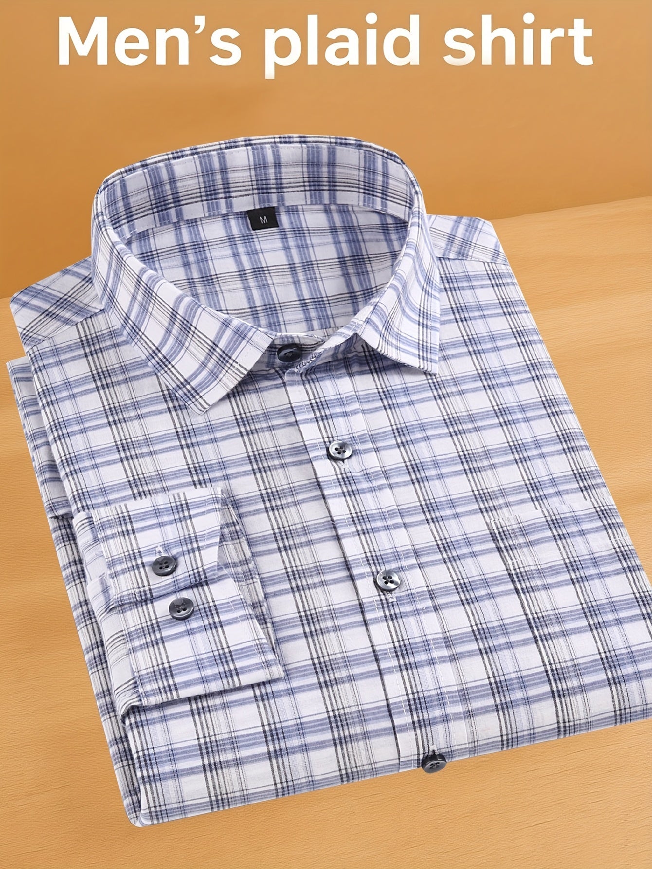 Men's Plaid Long Sleeve Casual Shirt - Easy Care