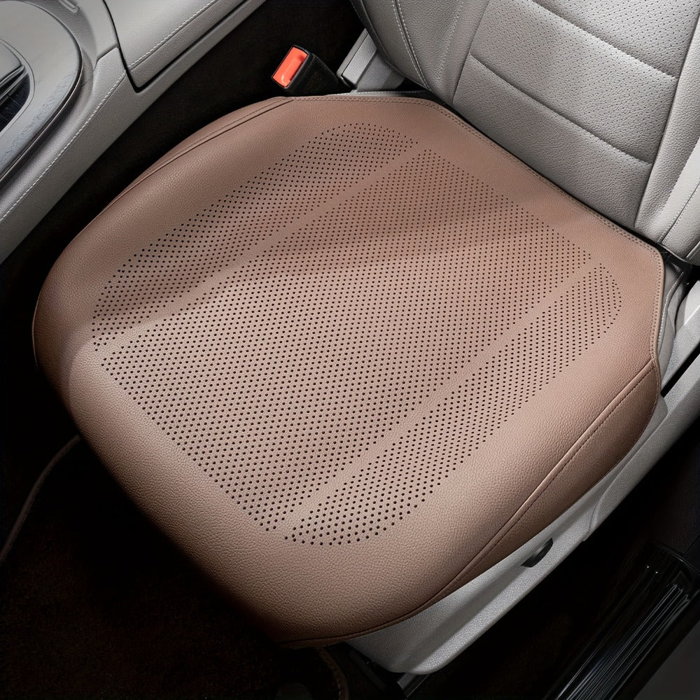 Nappa Leather Car Seat Cushion Full Surround – Non-Slip Breathable All-Season Seat Pad, Front & Rear Universal Fit for Cars SUVs, Luxury Interior Seat Cover