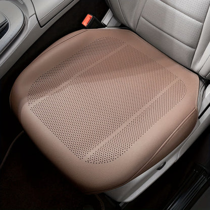 Nappa Leather Car Seat Cushion Full Surround – Non-Slip Breathable All-Season Seat Pad, Front & Rear Universal Fit for Cars SUVs, Luxury Interior Seat Cover