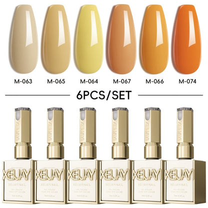 Holographic Rainbow Candy Gel Nail Polish Set 6 Colors 15ml - Semi-Permanent Soak Off LED UV Long Lasting Glossy Macaroon Finish Photo Frame Bottle Spring Summer Nail Art Kit for Women 0.51oz Each