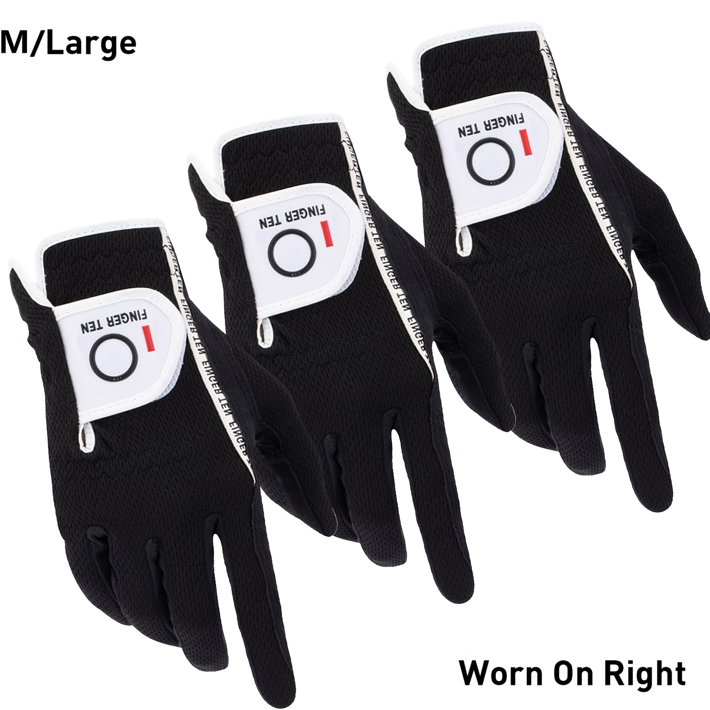 Wet Weather Golf Gloves Rain Grip 3-Pack for Men | Breathable Water-Resistant Golf Gloves for Left & Right Hand – Durable Comfortable Fit in Hot & Wet Conditions (Black, Gray, White | S–3XL)