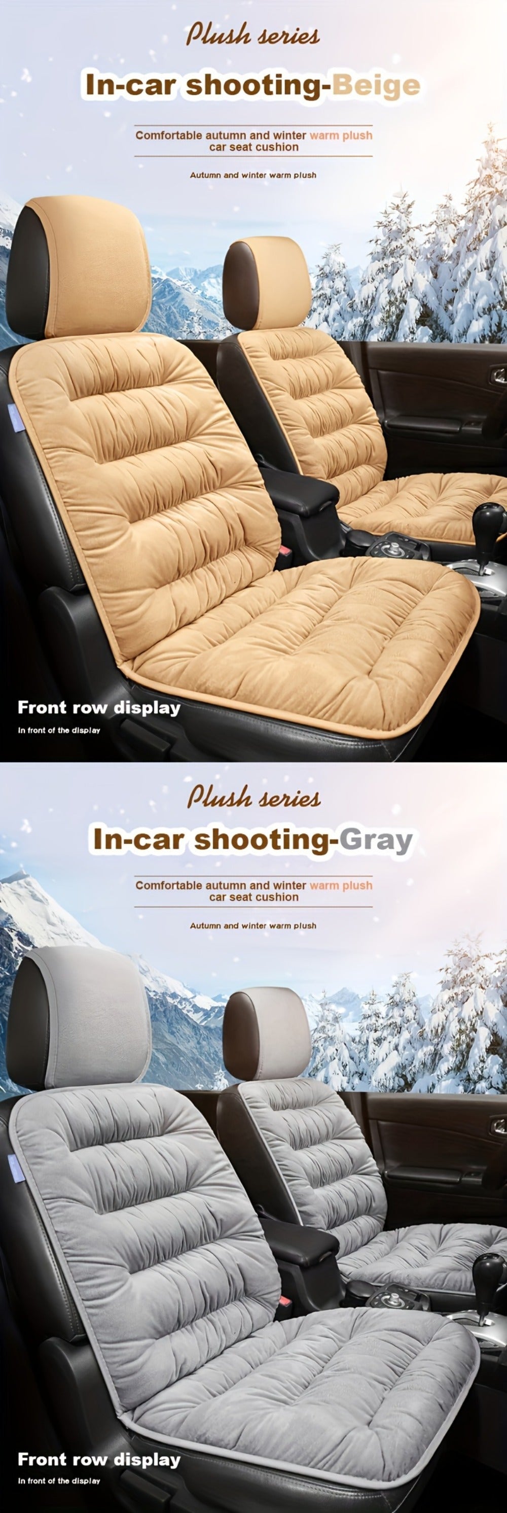 Memory Foam Car Seat Cushion with Storage Bag, Anti-Slip Rubber Bottom Driver Seat Backrest Pad, Single Seat Vest-Style Comfort Cushion for Car, Available in Red Beige Black