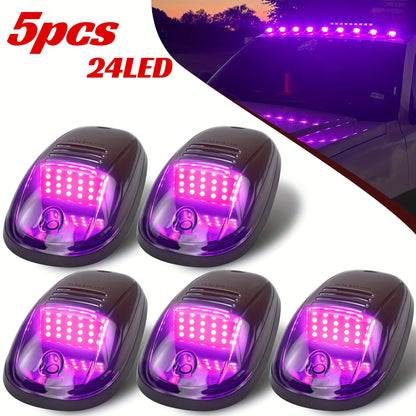 5pcs/Set 16/24 LED Roof Marker Light Bulbs, 12V Super Bright, Sturdy Construction, Easy Wiring Harness Replacement, Fits 2003-2018 1500 2500 3500 4500 5500 Pickup Trucks, Without Battery