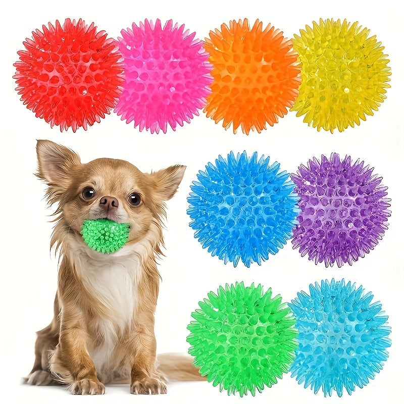 Squeaky Dog Balls for Teeth Cleaning & Training 12 Pack Durable Rubber Chew Toy Balls - Safe No Battery Design for Small to Medium Dogs, Multicolor Interactive Play Set