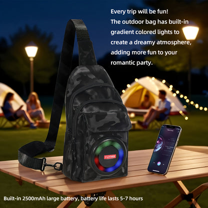 Portable Speaker Chest Bag with Built-in Amplifier, Tour Guide Wearable Sound System, USB Charging Crossbody Bag for Outdoor Park Strolls, Teaching & Sightseeing