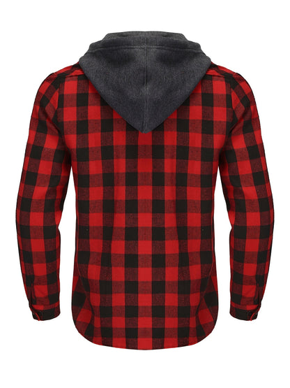 Men's Hoodie - Long Sleeve Button-Front