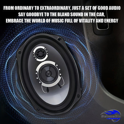 6x9 Inch Coaxial Car Speakers 1000W Max – 2-Way HiFi Full Range Stereo with Soundproof Enclosures, Bass Boost, Pure Copper Coil, Universal Fit for Car Truck Boat RV (1 Pair)