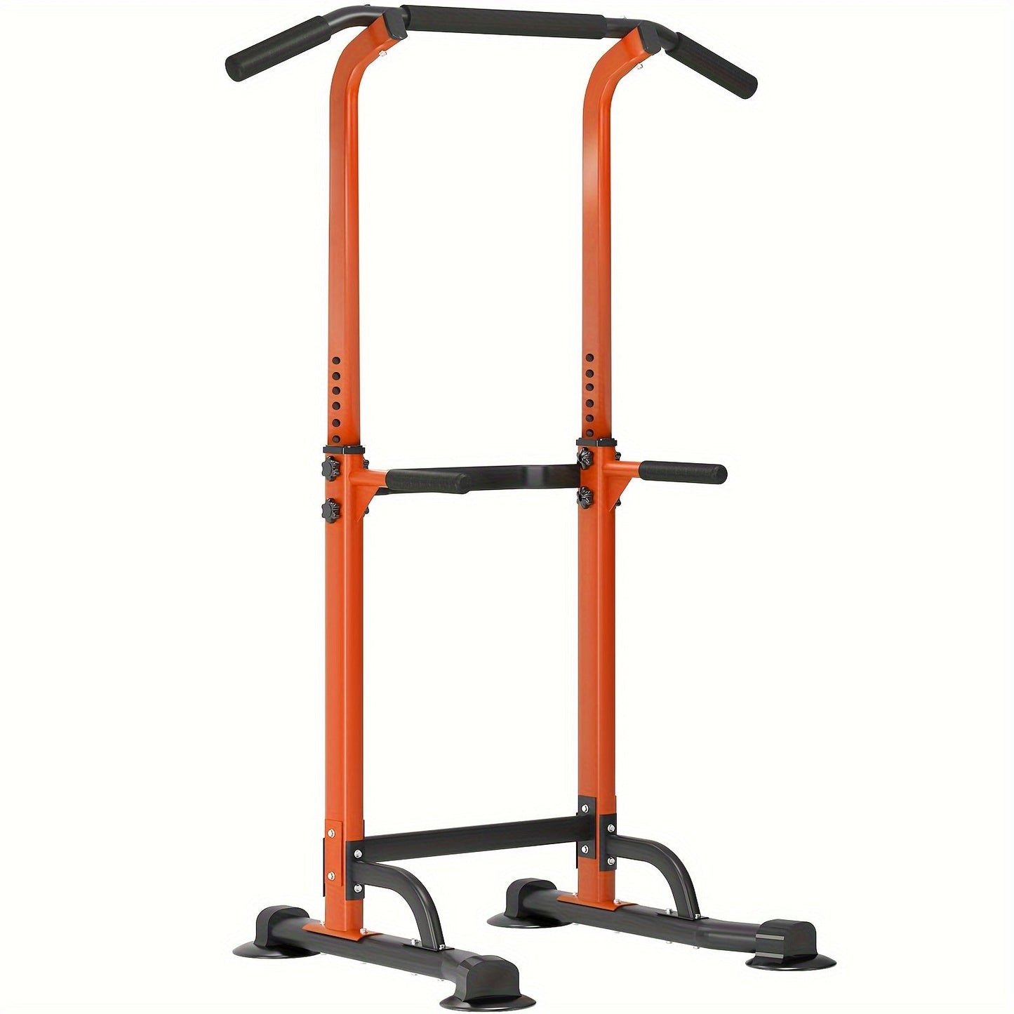 Power Tower Dip Station Pull Up Bar for Home Gym – 330lb Capacity, 10 Height Levels 65"-83", 6 Exercise Positions, H-Base with Suction Cups – Full Body Strength Training Equipment
