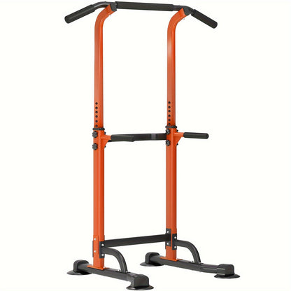 Power Tower Dip Station Pull Up Bar for Home Gym – 330lb Capacity, 10 Height Levels 65"-83", 6 Exercise Positions, H-Base with Suction Cups – Full Body Strength Training Equipment