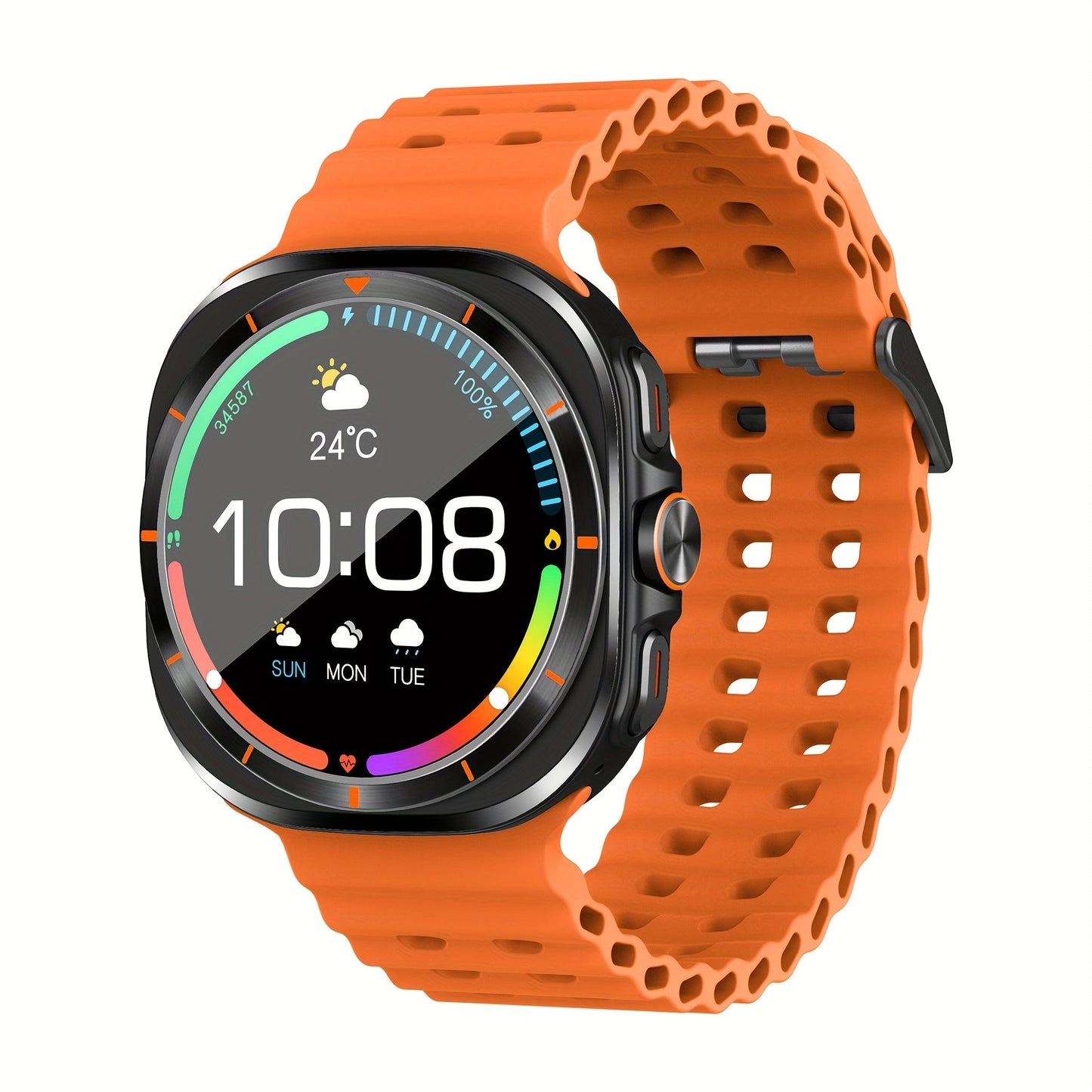 Smart Watch with Call & Message Reminder, Fitness Tracker for Men & Women, Sports Smartwatch Compatible with Android & iPhone, USB Rechargeable, Heart Rate Monitor, Multi-Sport Mode Wristband