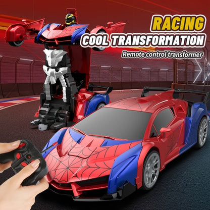 2-in-1 Transform RC Car Robot with One-Button Deformation, 360° Drift, LED Lights & USB Rechargeable Battery – 1:18 Scale 2.4GHz Remote Control Toy for Kids Ages 3+, Birthday Gift (Police/Spider)
