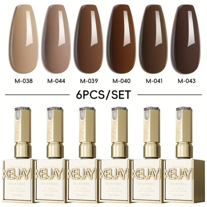 Holographic Rainbow Candy Gel Nail Polish Set 6 Colors 15ml - Semi-Permanent Soak Off LED UV Long Lasting Glossy Macaroon Finish Photo Frame Bottle Spring Summer Nail Art Kit for Women 0.51oz Each