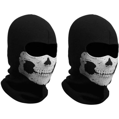 Balaclava Full Face Mask 2 Pack Skull Design – Breathable Full Face & Neck Coverage for Motorcycle Skiing Cycling Hiking Skateboarding Cosplay, Cold Weather Tactical Hood for Men Women
