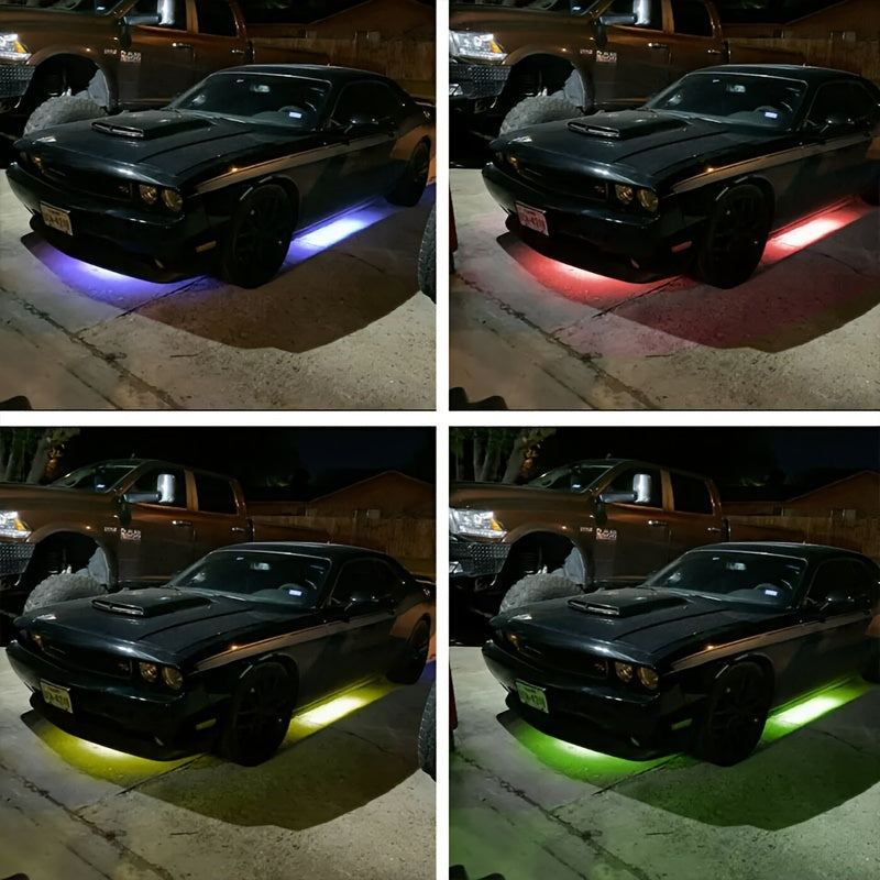 FLYANT Car Neon Accent Strip Lights, RGBIC App-Controlled Underbody Lighting, 16 Million Colors with Wireless Remote, Universal DC 12V for Car Van SUV Truck