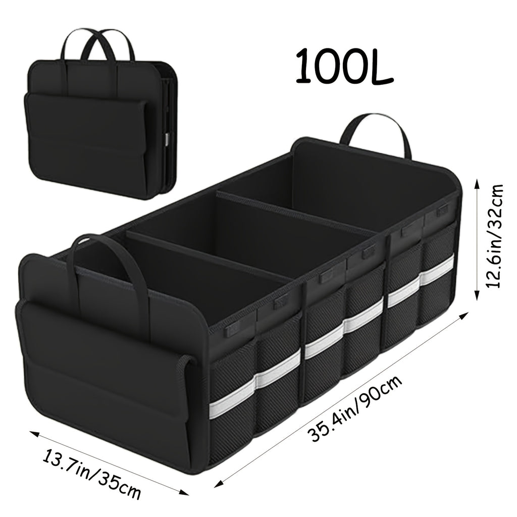 Car Trunk Storage Box, Multi-Compartment Cargo Storage Box, Detachable Partition, Foldable And Easy to Store, Spacious Design, Keeping The Space Neat And Orderly, Can Be Used in Various Scenarios Such As Inside The Car, Indoors And Outdoors