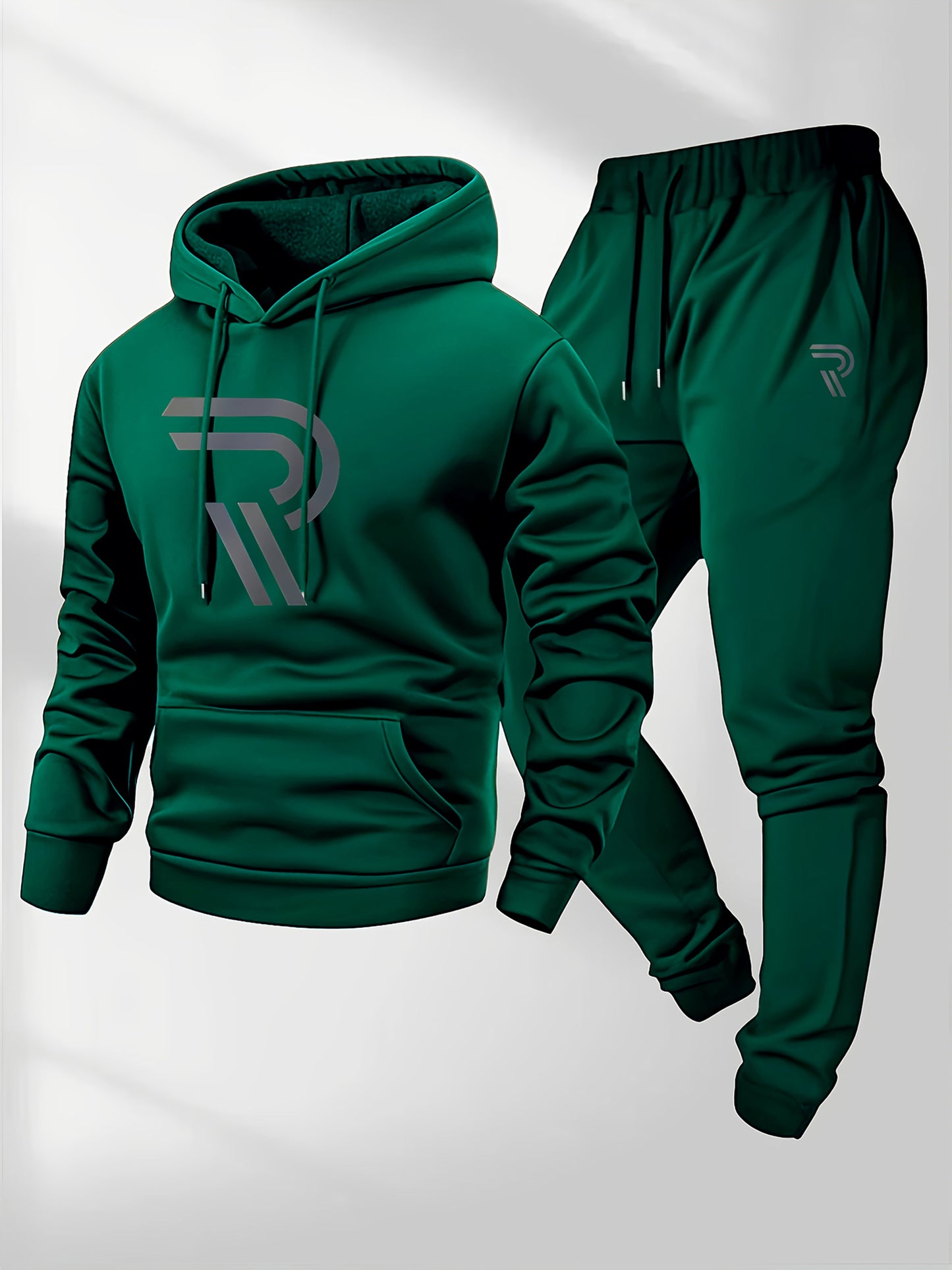 Men's Tracksuit Jacket and Pants Set - Patriotic Print Cold-Weather Style
