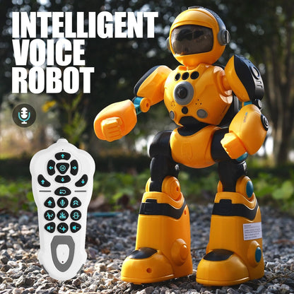 Gesture Control RC Robot Toy for Kids – Voice Recording, Programming, EMO LED Infrared Intelligent Interactive Robot, STEM Gift for Boys Girls Ages 6 7 8 9 10, Birthday Christmas (Green/Blue/Yellow)