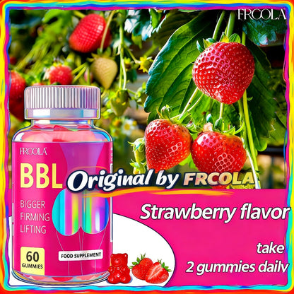 BBL Gummies for Women Butt Enhancement 60 Count Strawberry Flavor – Supports Curves Feminine Confidence Body Shaping Skin Elasticity Natural Lift Daily Wellness Supplement