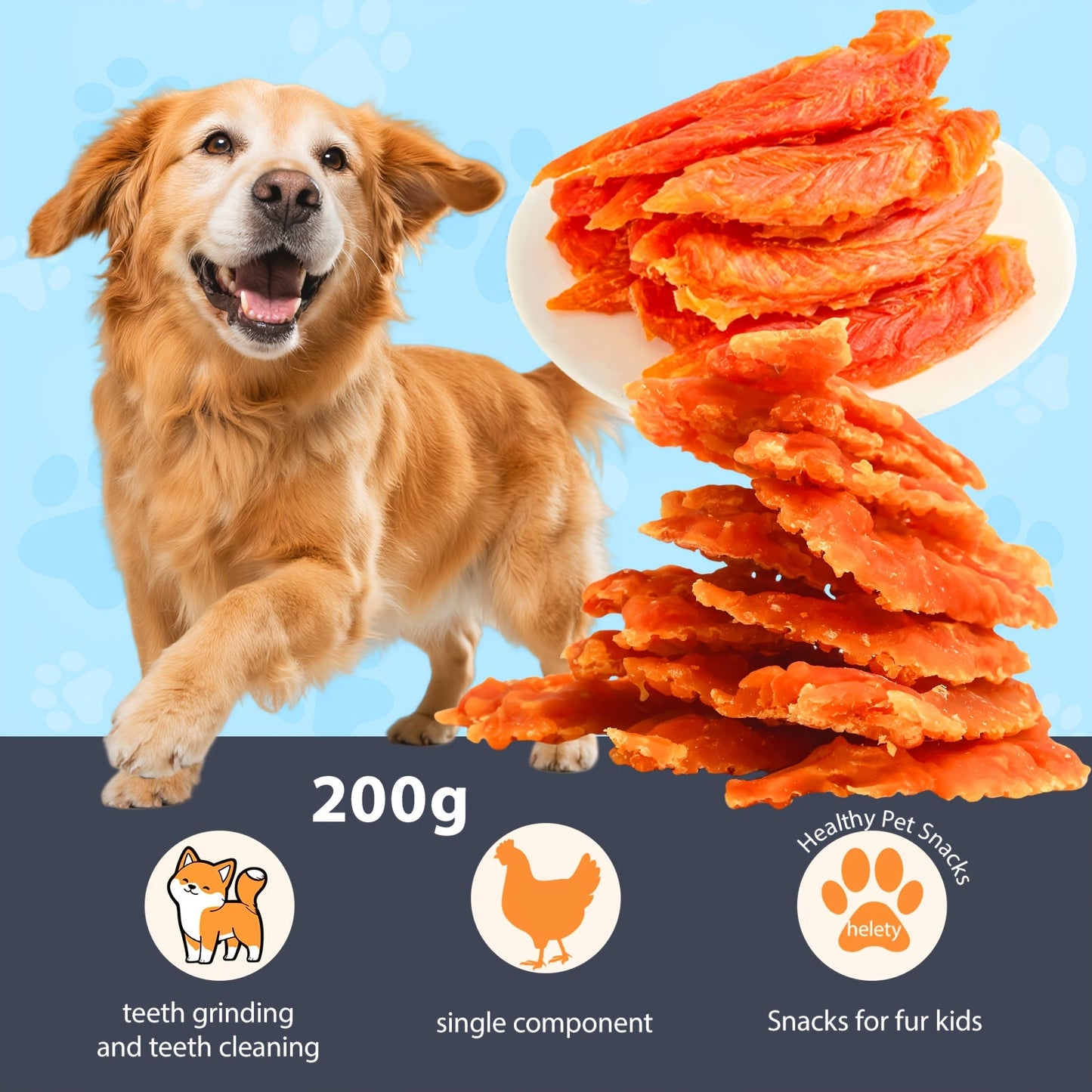 Dog & Cat Chicken Duck Jerky Treats – Freeze-Dried Meat Snacks with Teething Sticks Combo Pack 100g 200g Options