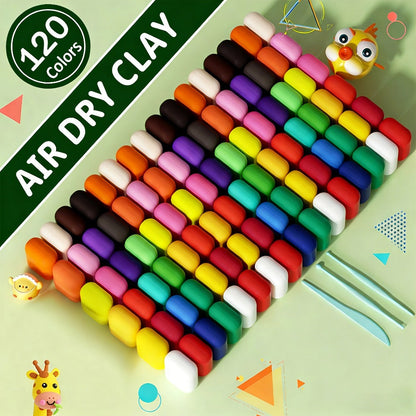 Air Dry Clay Set for Kids 120/150 Pieces – 36 Metallic Colors Ultra Light Modeling Clay, No-Bake Quick Dry DIY Sculpting Art Craft Kit for Boys Girls Ages 3-8