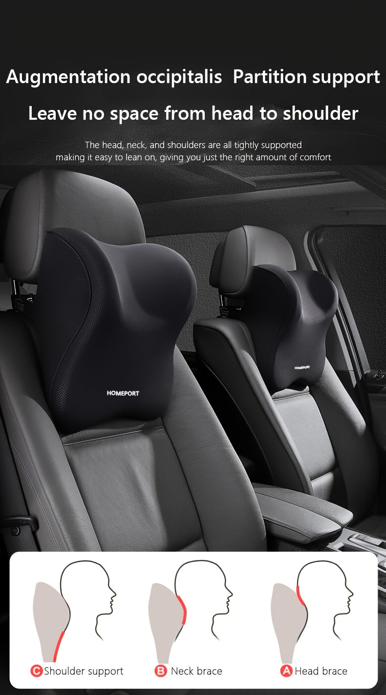 Car Seat Headrest Neck Pillow, Boost Your Driving Comfort, 100% Pure Memory Foam Travel Neck Pillow, with Breathable Removable Cover, Comfortable Ergonomic & Neck