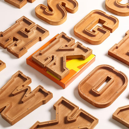 Alphabet Letter Piggy Bank A-Z Wooden Coin Bank Large Capacity Transparent – Personalized Savings Box for Kids | Back to School, Christmas & Birthday Gift
