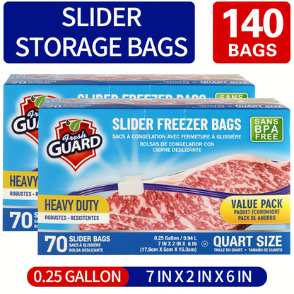 Heavy Duty Slider Storage Bags Ziplock Freezer Bags for Food Fruit Meat Vegetable Grain Kitchen