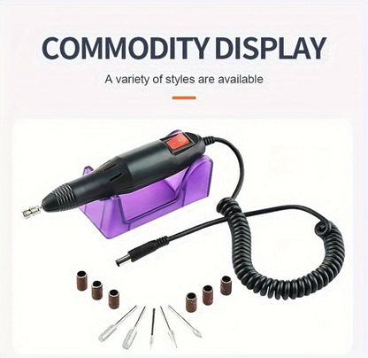 Professional Nail Drill Kit 20000RPM with 6 Drill Bits & 50 Sanding Bands — Electric Manicure Pedicure Machine Low Noise Dual-Hand for Acrylic Gel Natural Nails, Home & Salon Nail File Set, 8-in-1 Option