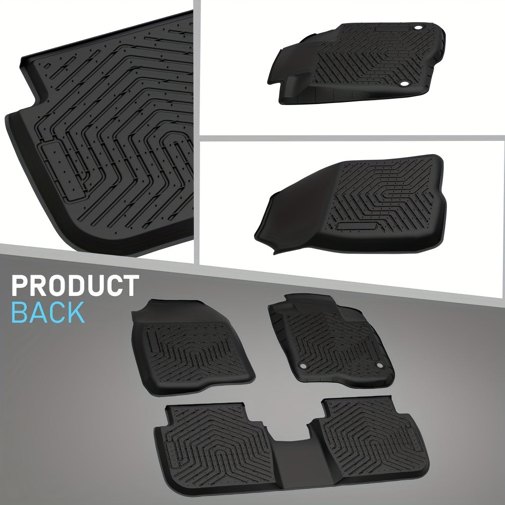 4pcs TPE Floor Mats Cargo Liners For Honda For CRV 2023 -2025, Include Hybrid, All Weather Full Cover Protection Floor Liners Accessories, Black