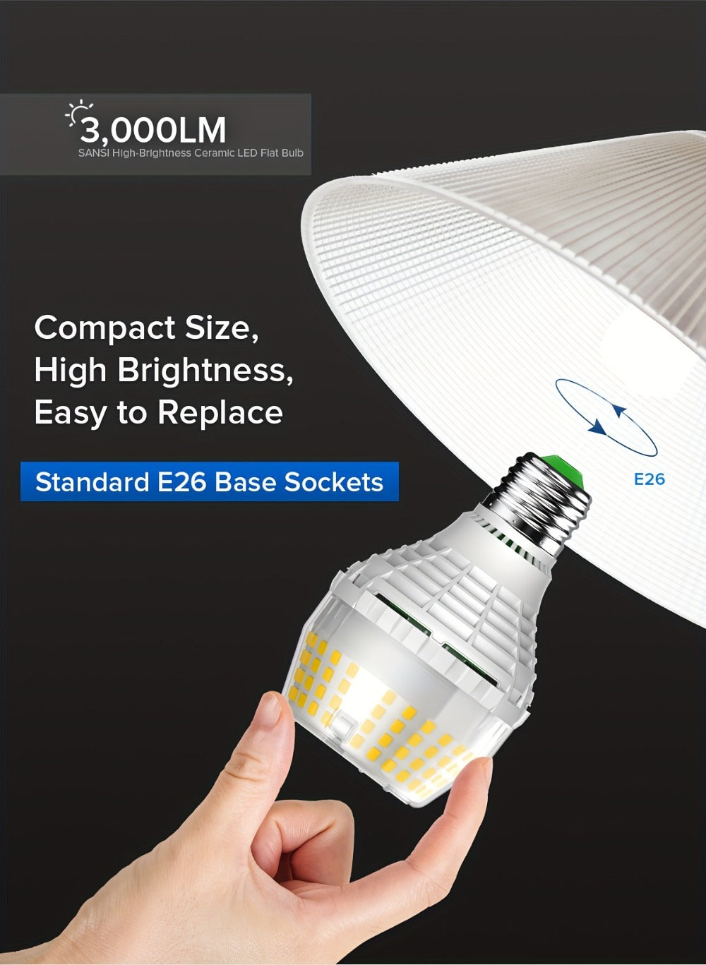 A19 LED Light Bulb 20W 3000 Lumens 250W Equivalent High Brightness Non-Dimmable – E26 Base 270 Degree Beam Angle 25000H Lifespan, 5000K Daylight & 3000K Warm White for Home Office Indoor Lighting