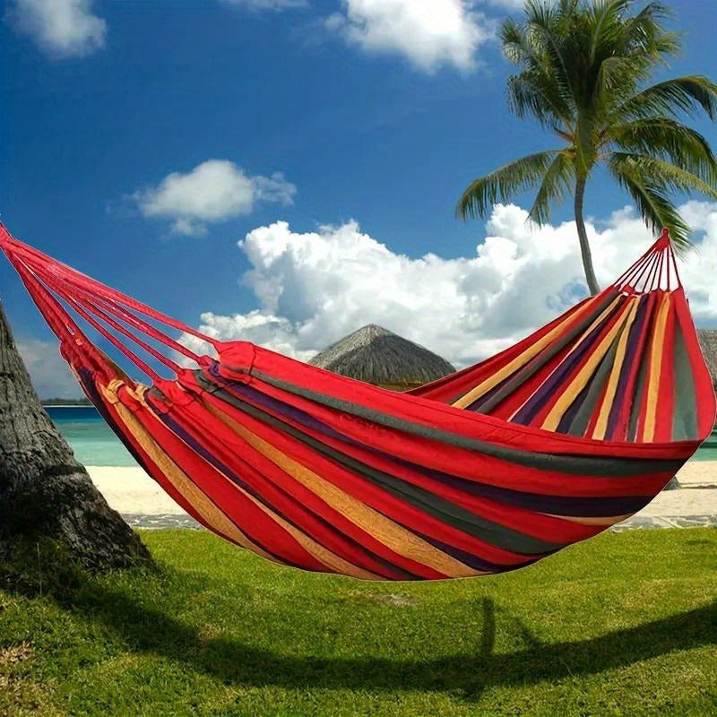 Camping Hammock Single Person Colorful Fabric Anti-Roll Design 330 lbs Capacity with Tree-Friendly Straps Portable Carrying Bag Outdoor Indoor Backyard Lounging