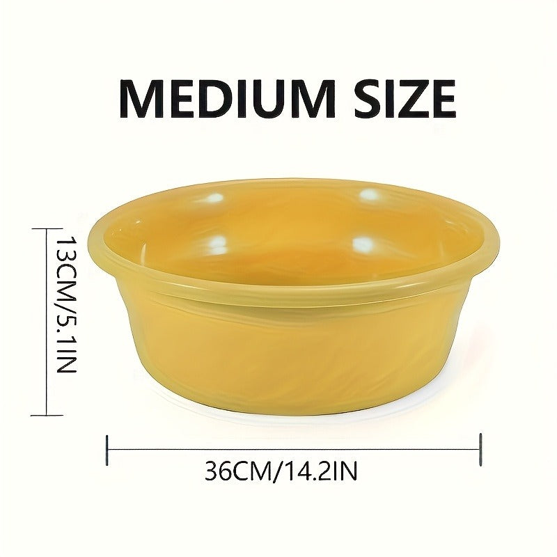 Plastic Wash Basin 12 Quart Stackable Round Tub - Portable Household Washing Bowl for Kitchen, Camping, Face Washing, Fruit & Vegetable Cleaning, Dish Washing & Bottle Rinsing, 4 Colors, Small to Oversized