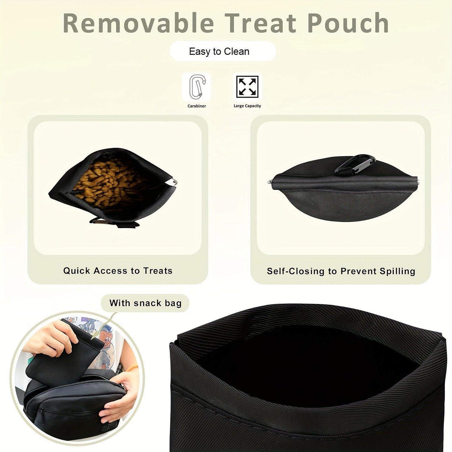 Dog Treat Pouch for Training - Waist Belt Bag with Poop Bag Dispenser, Detachable Treat Bag & Carabiner - Dog Walking Bag for Puppy Training Rewards, Fits Phone, Keys & Water Bottle