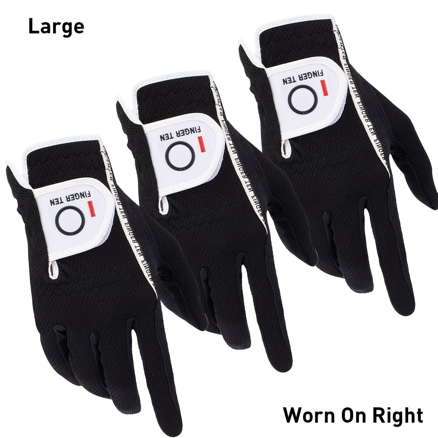 Wet Weather Golf Gloves Rain Grip 3-Pack for Men | Breathable Water-Resistant Golf Gloves for Left & Right Hand – Durable Comfortable Fit in Hot & Wet Conditions (Black, Gray, White | S–3XL)