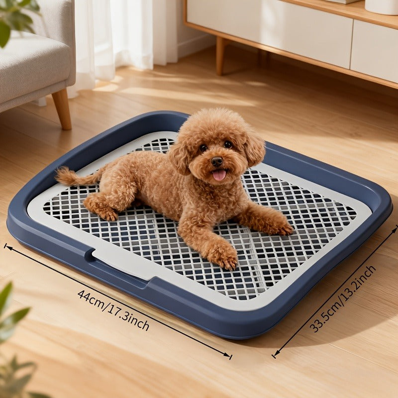 Indoor Dog Potty Tray with Removable Grating - Leak-Proof Puppy Training Toilet, Washable Pee Pad Holder for Apartments, Easy Clean Dog Bathroom, 7 Colors, Small & Large Sizes