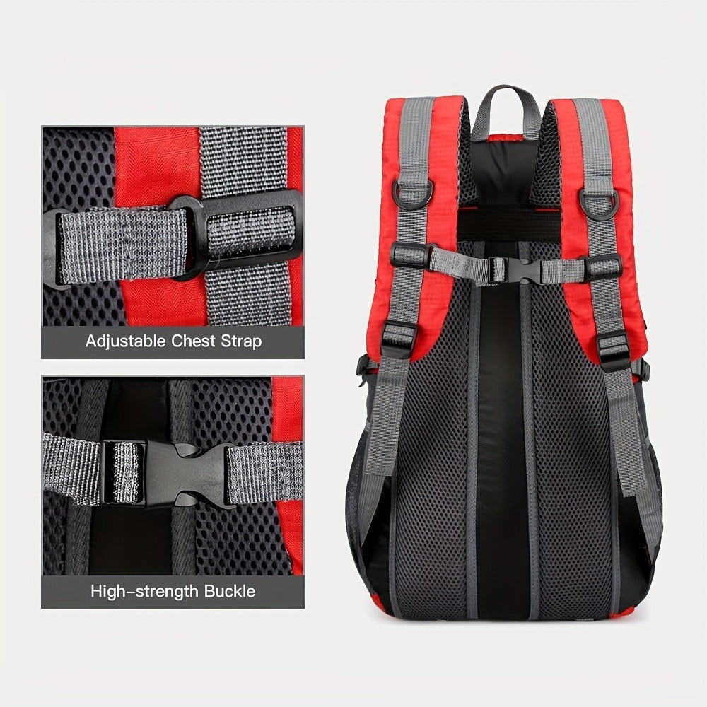 Hiking Daypack 25.5L Lightweight Oxford Backpack for Men Women with Laptop Compartment Torso Adjustment Outdoor Sport Cycling Travel Camping Backpack Red Blue Black Orange