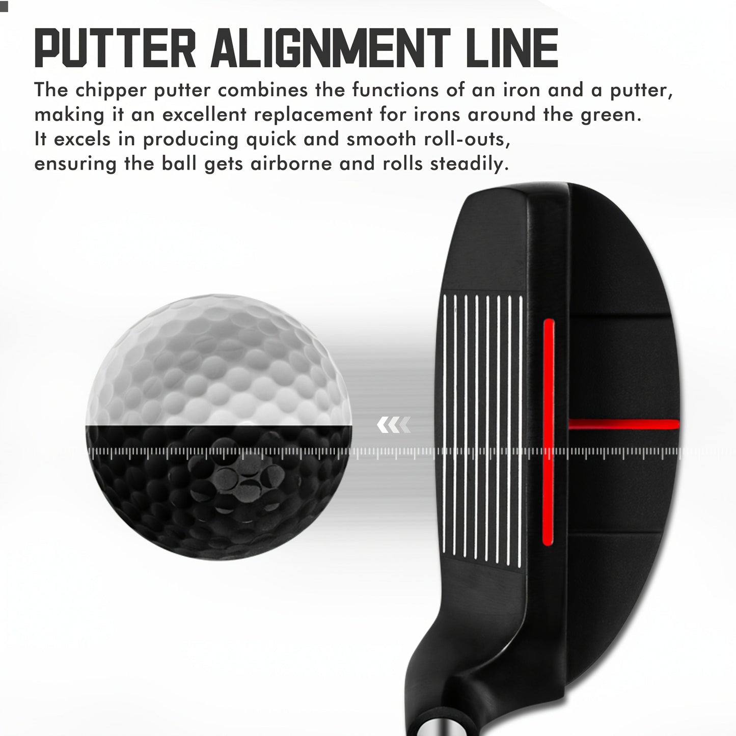 Golf Chipper Club Stainless Steel Head Regular Flex Steel Shaft 35 or 43 Degree Loft Blade Putter for Men Women Short Game Chipping Putting Wedge Championship Legal