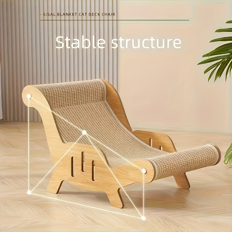 Cat Scratcher Lounge Chair 2-in-1 Natural Sisal Sofa Bed No Shedding Breathable Ultra Durable Oversized Design for Scratching Napping Playing, All-Season Multi-Functional Cat Scratch Bed, 1pc